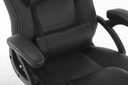SILLA GAMER RAPTOR SENCILLA NEGRA CUERINA BASCULANTE BASE NYLON