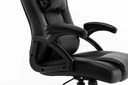 SILLA GAMER RAPTOR SENCILLA NEGRA CUERINA BASCULANTE BASE NYLON