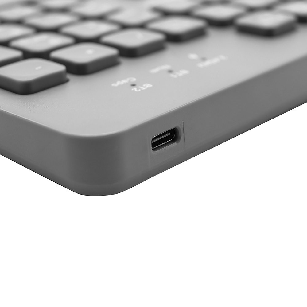 TECLADO INALAMBRICO DUAL BLUETOOTH + 2.4GHZ GRIS ELEGANTE