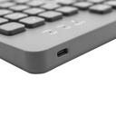 TECLADO INALAMBRICO DUAL BLUETOOTH + 2.4GHZ GRIS ELEGANTE
