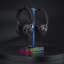 SOPORTE DE DIADEMA GAMER RGB 2 PUERTOS USB HAVIT