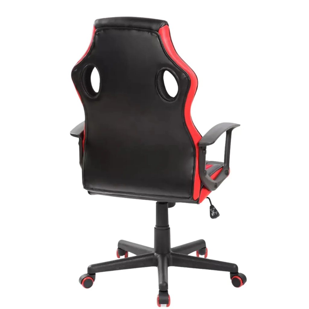 SILLA GAMER ROJA SENCILLA BRAZOS FIJOS BASCULANTE BASIC