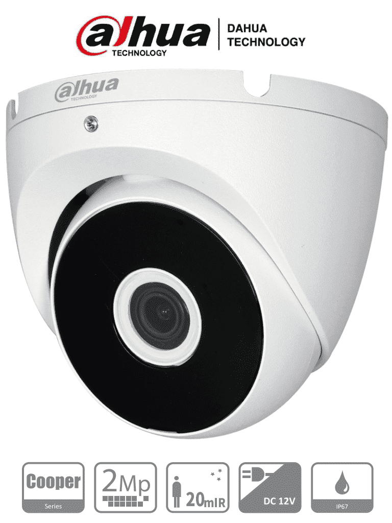 CAMARA DOMO METALICO DAHUA DE 2 MEGAPIXELES CON AUDIO 20M IP67 2.8MM