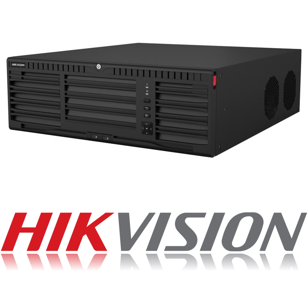 NVR DE 64 CANALES IP 8K MEGAPIXEL ACUSENSE 16 DISCOS 2 RED HDMI 8K SOPORTA POS HIKVISION ANR P2P 400MBPS