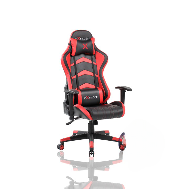 SILLA GAMER ROJA RECLINABLE ROJA BRAZOS 2D BASE NYLON ERGONOMICA
