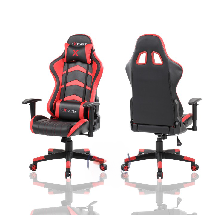 SILLA GAMER ROJA RECLINABLE ROJA BRAZOS 2D BASE NYLON ERGONOMICA