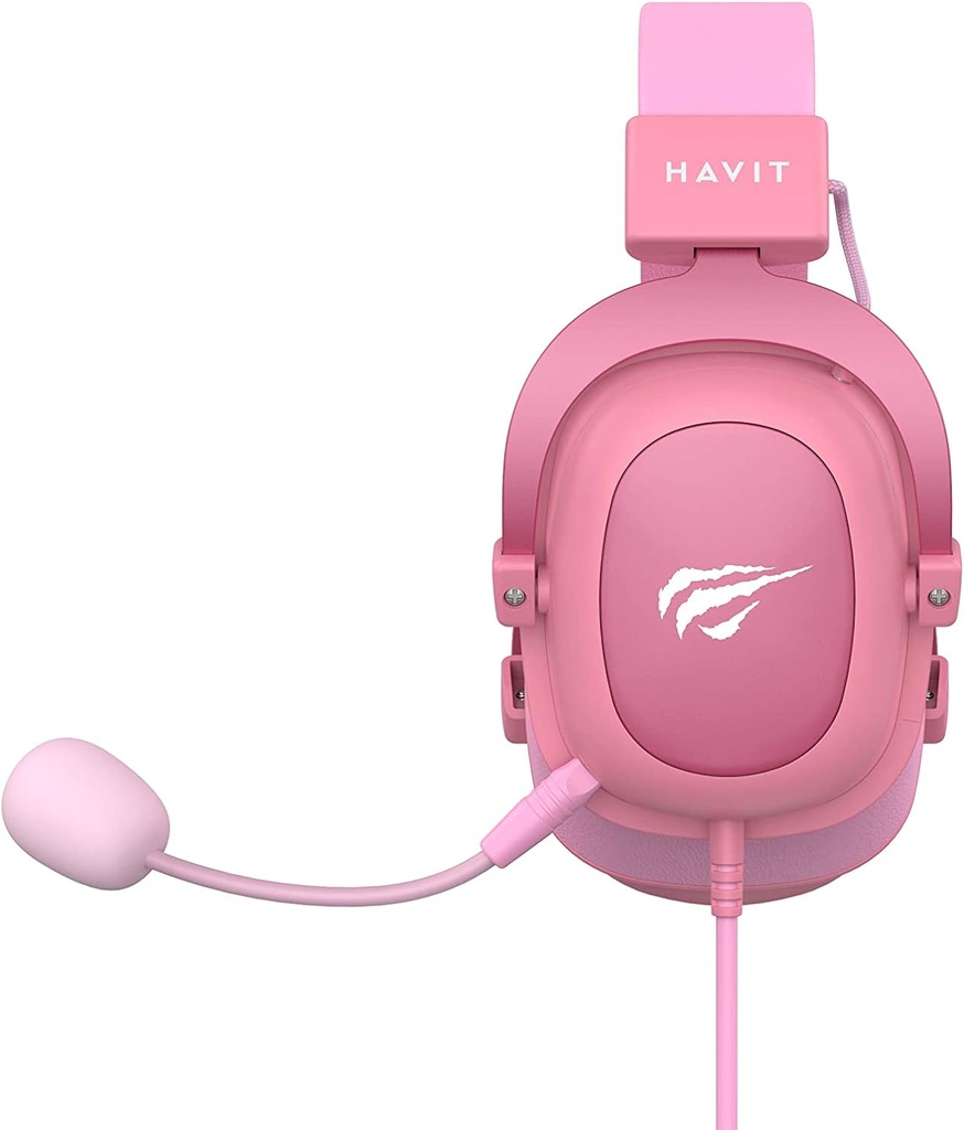 DIADEMA AUDIFONOS GAMER ROSADO WAIFU SONIDO BASS MICROFONO DESMONTABLE