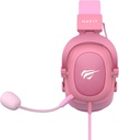 DIADEMA AUDIFONOS GAMER ROSADO WAIFU SONIDO BASS MICROFONO DESMONTABLE