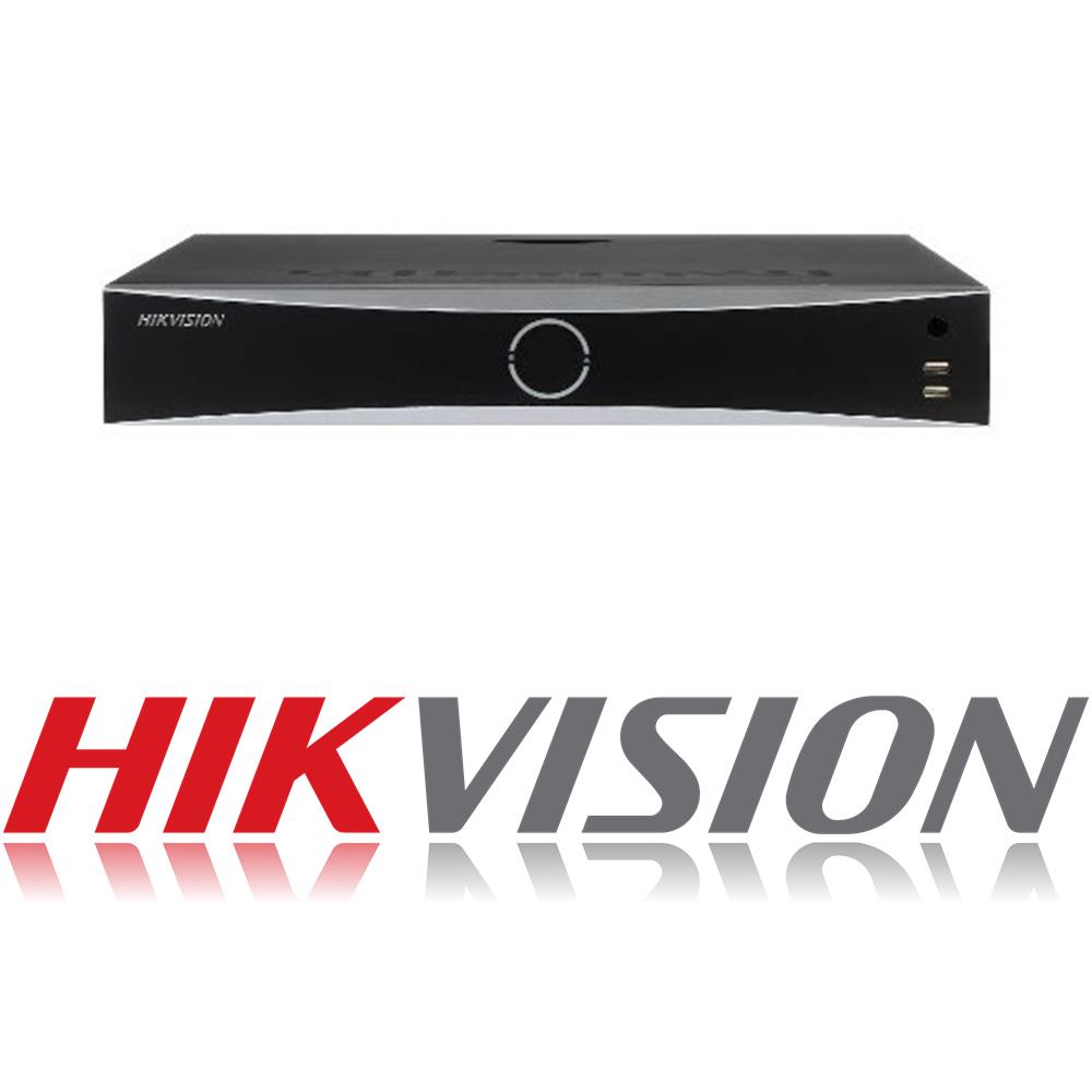 NVR DE 32 CANALES HIKVISION 12 MEGAPIXEL 4K ACUSENSE 4 BAHIAS DISCO HDMI 4K 256MBPS