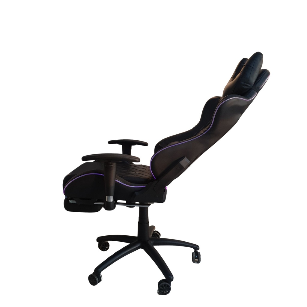 SILLA GAMER RECLINABLE ERGONOMICA NEGRA KITSUNE RGB RETROILUMINADA