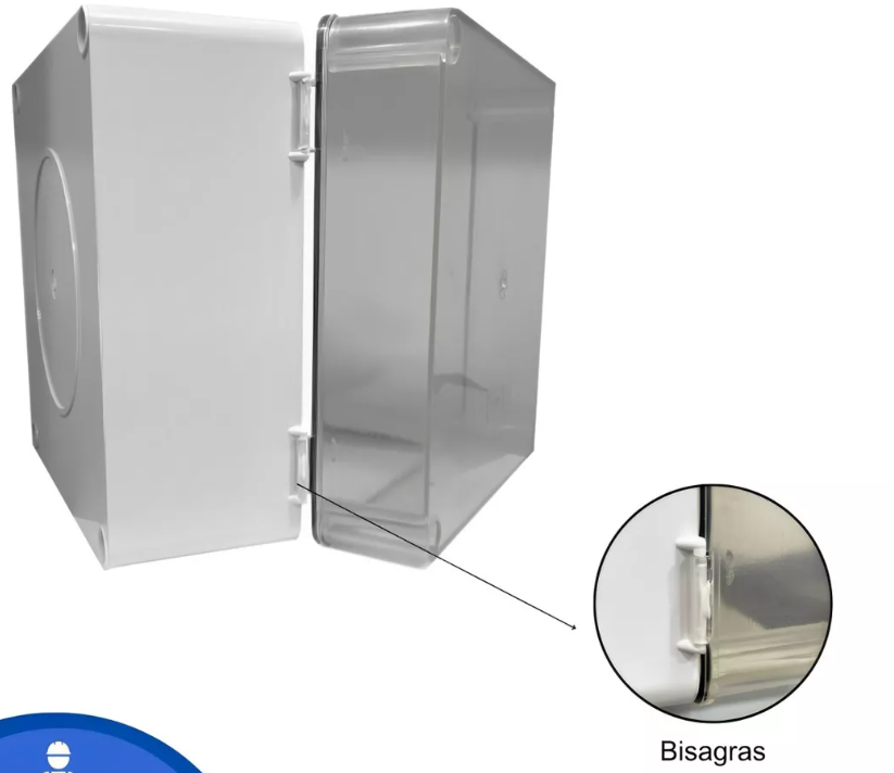 CAJA DE PASO INDUSTRIAL 20X20 PLASTICA CON INYECCION ABS CIERRE HERMETICO Y BISAGRA