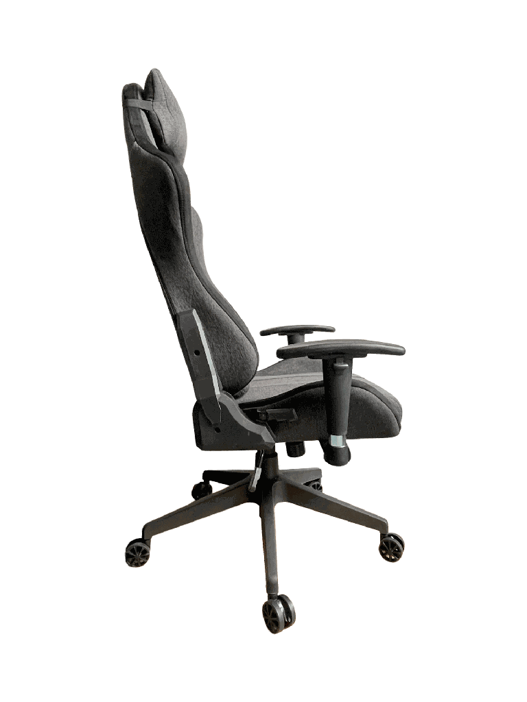 SILLA GAMER GRIS RECLINABLE EN PAÑO PRO GIRATORIA HIROTO