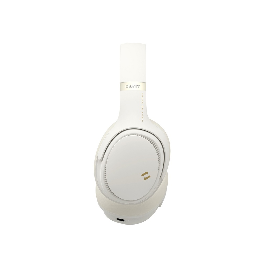 AUDIFONOS DIADEMA CREMA BLUETOOTH PLEGABLES CANCELACION RUIDO PRO CREMA TIPO C