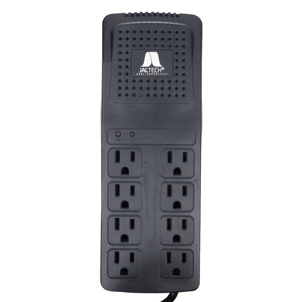 REGULADOR DE VOLTAJE PROTECTOR DE PICOS 8 TOMAS 1000VA 500W RETIE RJ11