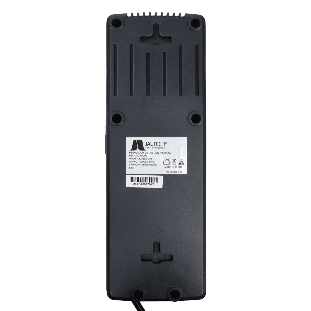 REGULADOR DE VOLTAJE PROTECTOR DE PICOS 8 TOMAS 1000VA 500W RETIE RJ11