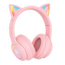 DIADEMA GAMER WAIFU BLUETOOTH RGB ROSADO MICROFONO RECARGABLE BATERIA