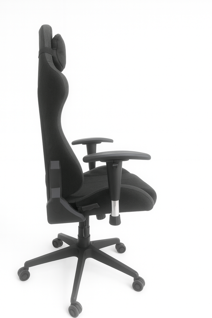 SILLA GAMER RECLINABLE ERGONOMICA PAÑO NEGRA HIROTO 2D