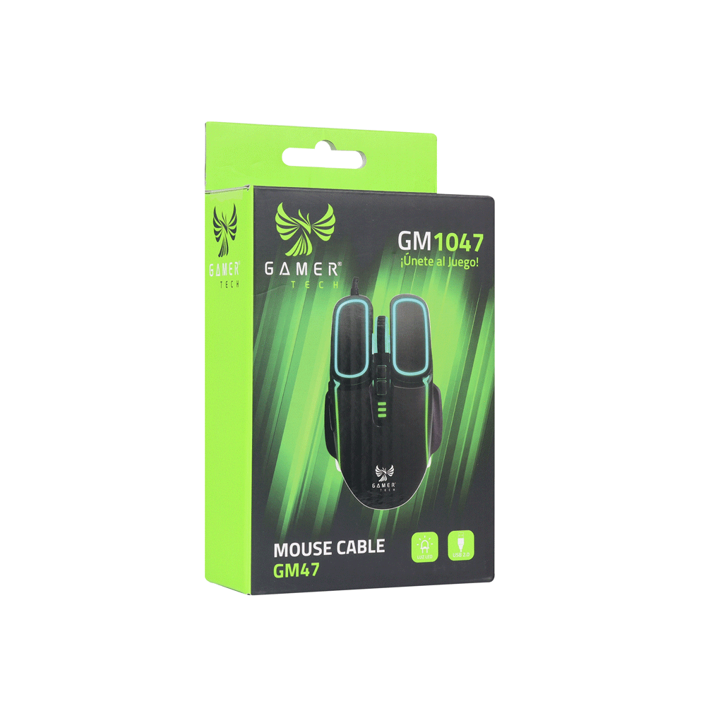 MOUSE GAMER 6D RGB 7200 DPI USB CABLE 1.5 METROS RETROILUMINADO