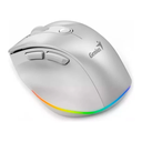 MOUSE GENIUES ERGO 9000S PRO PLATEADO BLUETOOTH Y 2,4GHZ INALAMBRICO RECARGABLE RGB 2400DPI