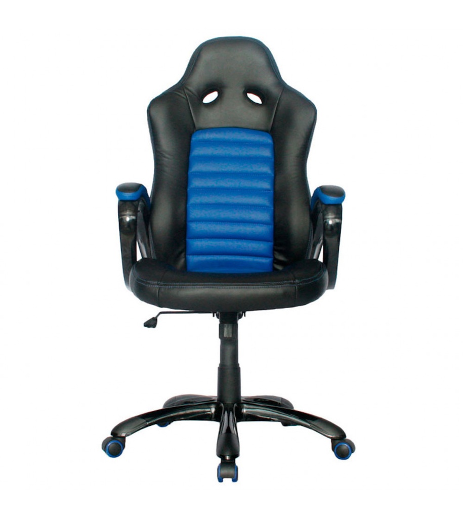 SILLA GAMER BASE NYLON / ESPALDAR Y ASIENTO EN CUERO SINTETICO AZUL FERRARI