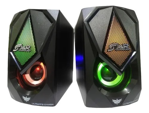 PARLANTES SPEAKERS 2.0 6W JYR J5200 USB 7 COLORES LED