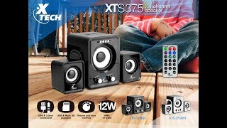 PARLANTE XTECH XTS-375 2.1 SUBWOOFER 3.5MM USB NEGRO 12W