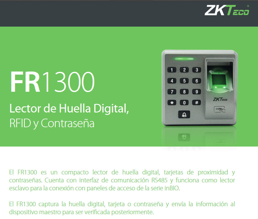 LECTOR DE HUELLA, TECLADO, PROXIMIDAD, COMPATIBLE CON PANELES