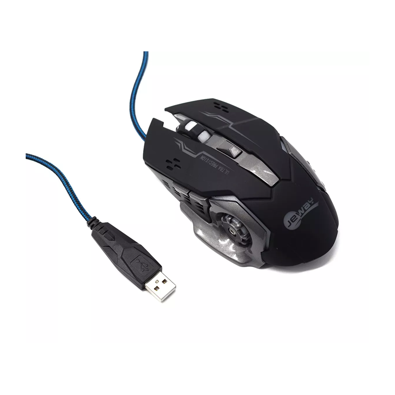 MOUSE OPTICO LED USB 6 BOTONES GAMER DPI 2400 ERGONÓMICO