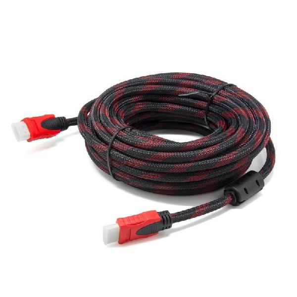 CABLE HDMI DE 1.5 METROS ENMALLADO ROJO 1080P