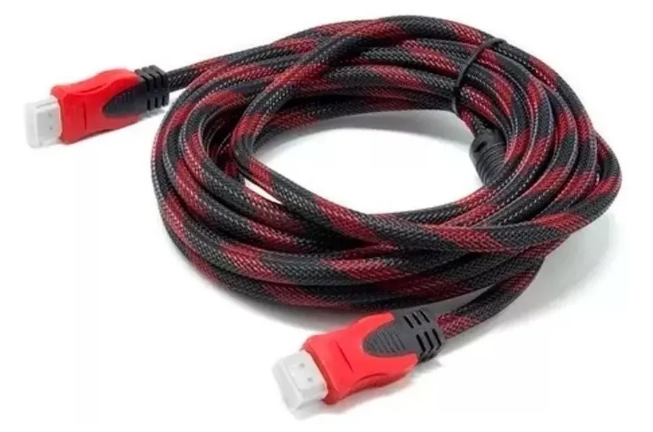 CABLE HDMI DE 10 METROS ENMALLADO ROJO 1080P