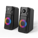 PARLANTES USB 2.0 5WX2 RMS, MODELO SK204, NEGRO