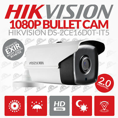 CÁMARA TURBO HD 1080P 3.6MM EXIR IR 80MTS TIPO BALA HIKVISION DS-2CE16D0T-IT5F