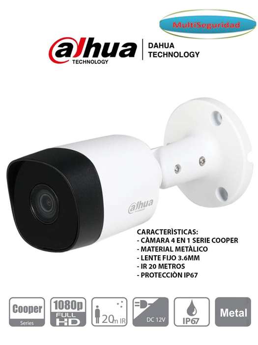 CAMARA 4 EN 1 1/2,7" CMOS 1080P TIPO BALA METALICA 3,6MM FOV 93° DWDR IR 20M IP67