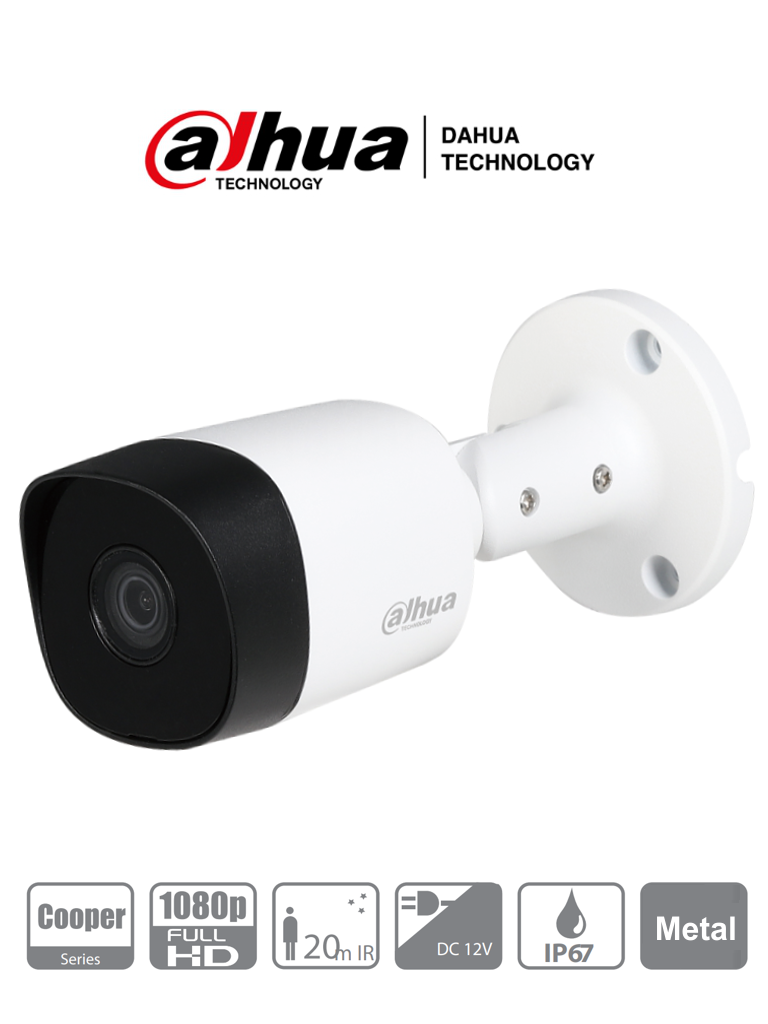 CAMARA 4 EN 1 1/2,7" CMOS 1080P TIPO BALA PLASTICA LENTE 3,6MM FOV 93° DWDR IR 20M IP67