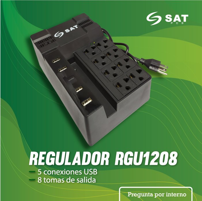 REGULADOR SAT RGU1208 1200VA 8 TOMAS