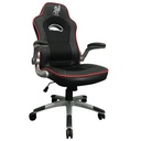 SILLA GAMER NEGRA CON ROJO BRAZOS ABATIBLES BASE NYLON ALCOLCHONADA GRANDE MIKURA
