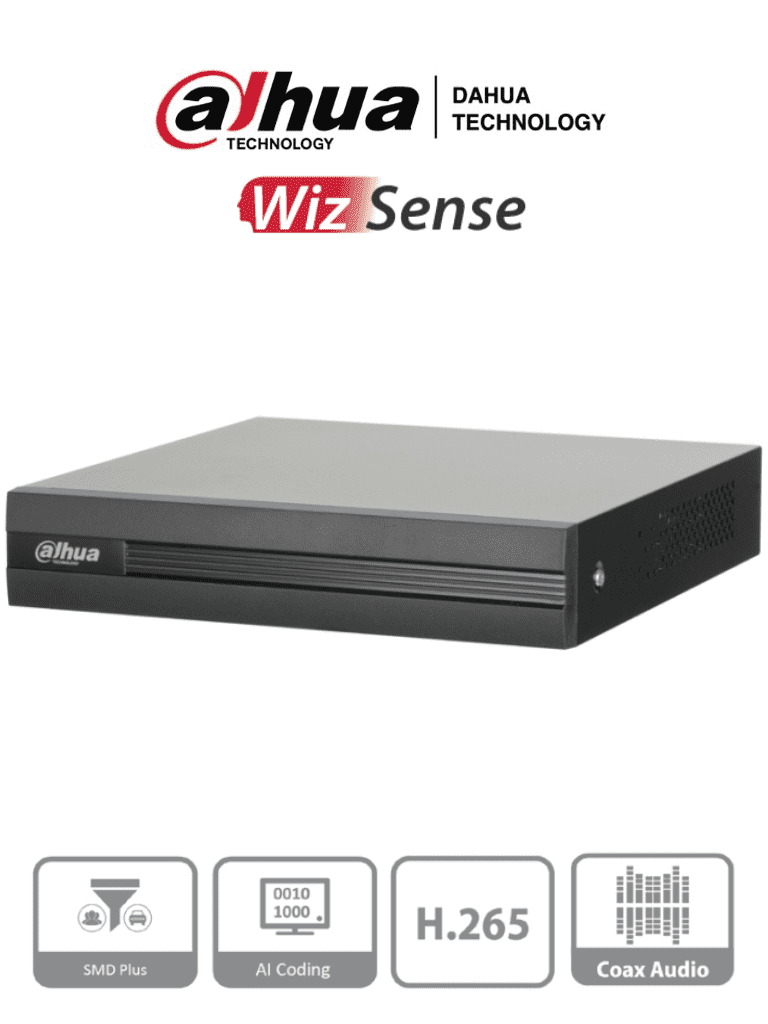 XVR 8CH + 4CH IP GRABACION 2CH HASTA 5M-N 6CH HASTA 4M-N 1 HDMI 1 E/S RCA 1 SATA H265+