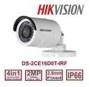 BALA METALICA 1080P / GRAN ANGULAR 106° / LENTE 2.8 MM / 25 MTS SMART IR / EXTERIOR IP67 / 4 TECNOLOGIAS (TVI / AHD / CVI / CVBS)