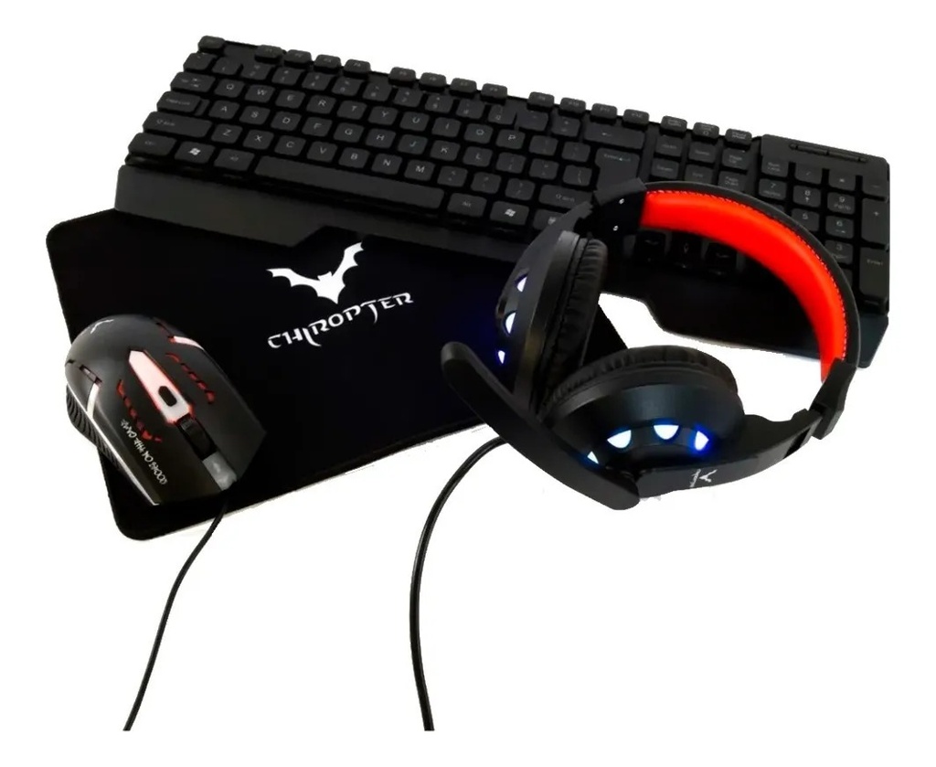COMBO GAMER  TECLADO + AUDIFONOS + MOUSE RETROILUMINADO
