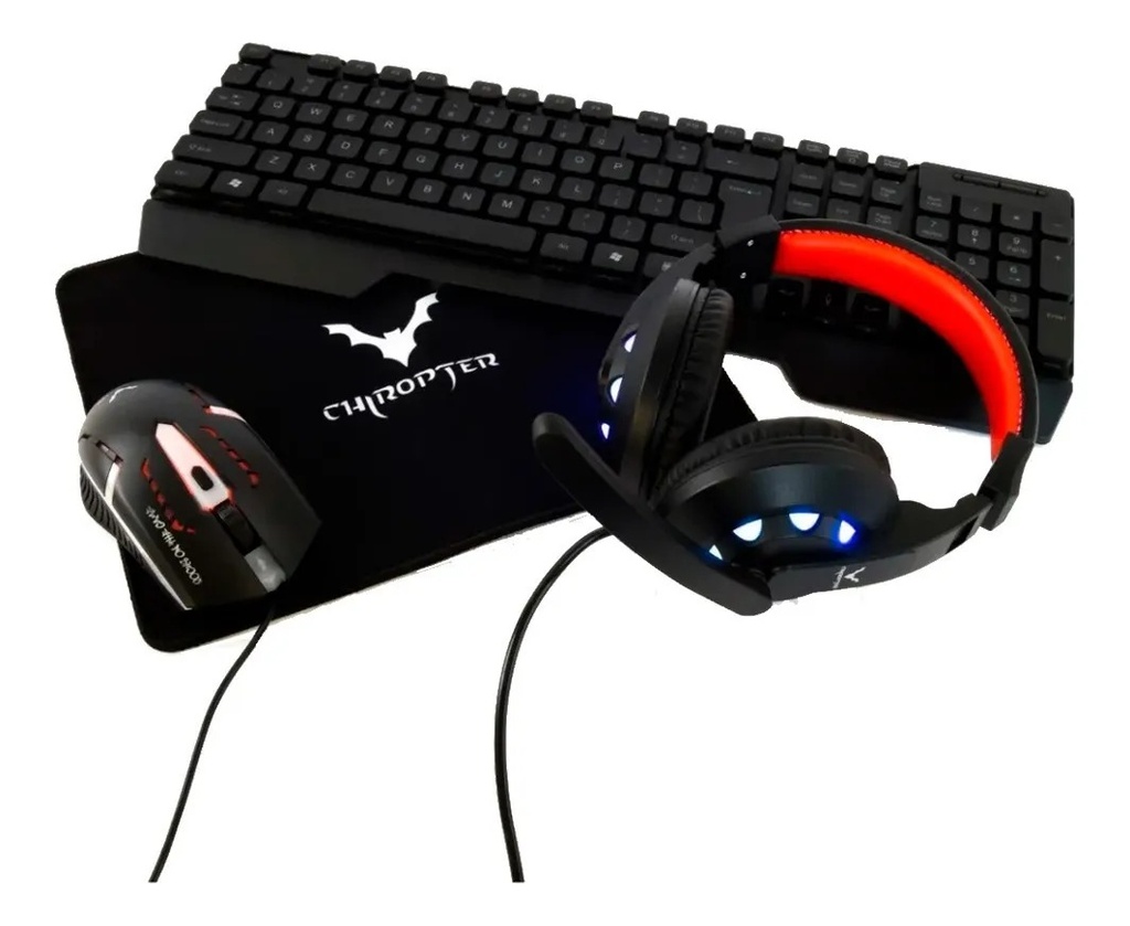 COMBO GAMER DIADEMA, TECLADO, PAD MOUSE  Y MOUSE WESDAR