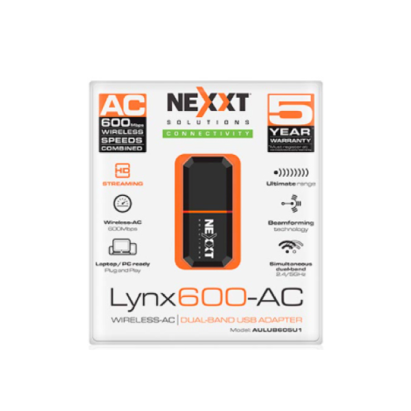 USB WIFI 600 MBPS NEXXT ADAPTADOR DOBLE BANDA