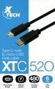CABLE ADAPTADOR TIPO C MACHO A MICRO USB MACHO