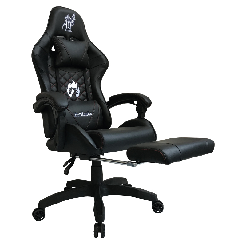 SILLA GAMER REPOSAPIES COJIN CERVICAL RECLINABLE UMEKO NEGRA