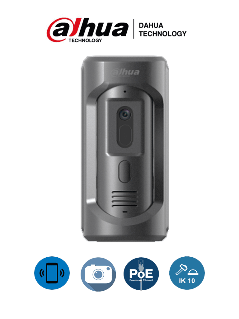 INTERCOMUNICADOR IP EXTERIOR ANTIVANDALICO CAMARA 2MP FOV 100° ICR 1 BOTON 12VDC/POE IP65 IK10 SIP