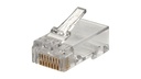 PLUG RJ45 CATEGORIA 5E PLASTICO TRANSPARENTE RED