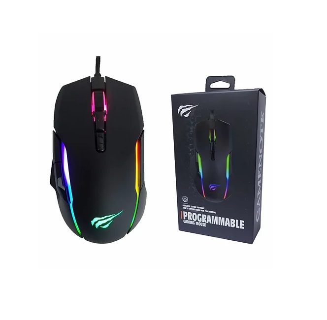 MOUSE HAVIT RGB BACKLIT PROGRAMABLE / 7 BOTONES/ 4800 DPI HV-MS1012A
