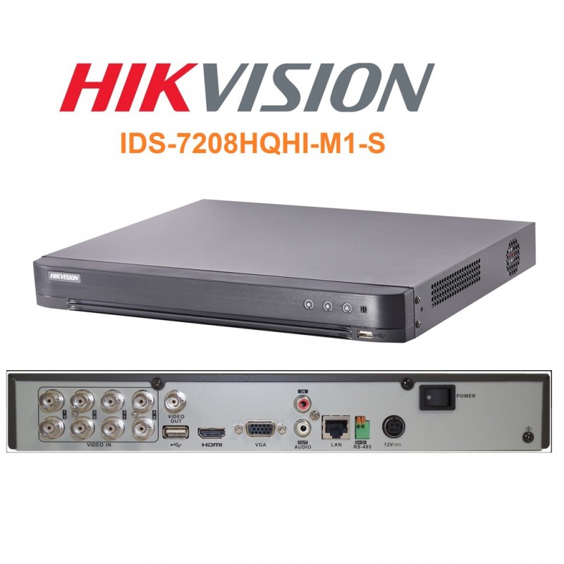 DVR 8CH TURBO 8MP 1BAHIA/10TB H.265+ ANALITICAS 30FPS HDMI/VGA METAL 2nd Gen AcuSense HIKVISION