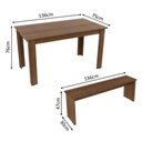 JUEGO DE COMEDOR BRISTOL CASTAÑO DE 4 PUESTOS
