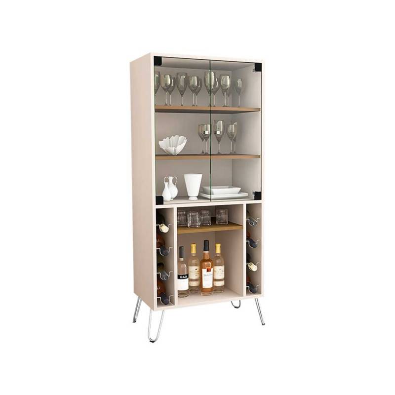 MUEBLE DE BAR VINOS SCALA PUERTA DE VIDRIO EN MADERA