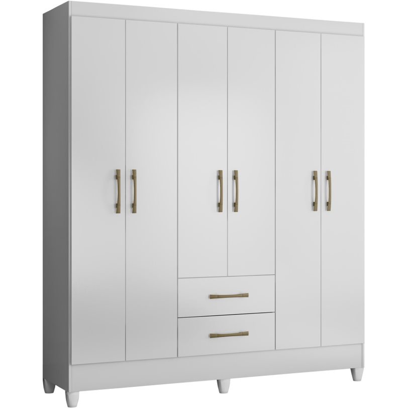 CLOSET ARMARIO PANAMA 6 PUERTAS 182 X 152 CM BLANCO